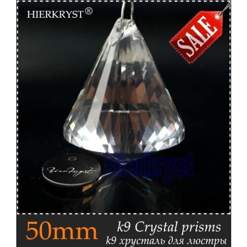 HIERKYST 1 pc K9 Glass Crystal Prisms Pendants Chandeliers Parts Lustres Rainbow Lamp Lighting Hang Drops 50mm 2" #1916-2
