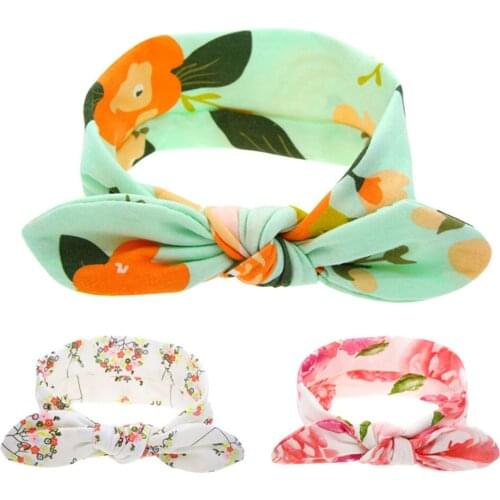 Multicolor Baby Kids Printed Bow Headband Headwear Seamless Super Soft Nylon Chiffon Hair Band Cute Princess Hair Accessories#l