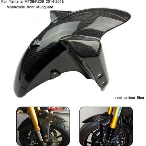Moto-Modified for Yamaha MT09/FZ09 Motorcycle Real Carbon Fiber Front Mudguard cover Silp on 2014 2015 2016 2017 2018