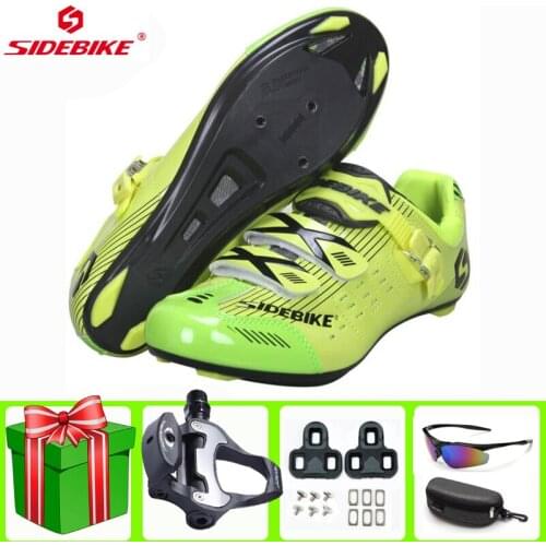Sidebike 2021 Road Cycling Shoes Man Racing Bicycle Shoes Sneakers Professional Breathable Comfortable Bike Lock Carbon