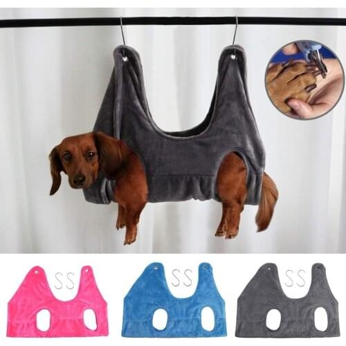 Soft Dog Cat Hammock Helper Harness Small Medium Dogs Cats Restraint Bag Convenient Pet Grooming Tool for Bathing Nail Trimming