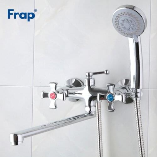 Frap New Bathtub Faucet Bathroom Shower Faucet Chrome banheiro Wall Mounted Tap Brass Bathtub Mixer Water Shower Crane F2293