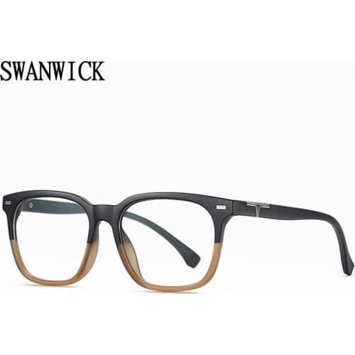 Swanwick blue light blocking glasses square glasses frames women Myopia computer spectacles optical black leopard male tr90