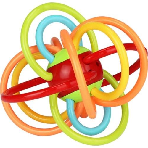 Baby rattles Toy Fun Loud Bell Ball rattles Develop Baby Intelligence Grasping toy Soft glue teether Newborn gift