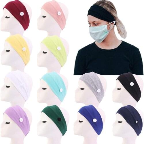 12 Pack Boho Wide Headband with Button Elastic Turban Hair Band Yoga Head Wraps for Women and Girls