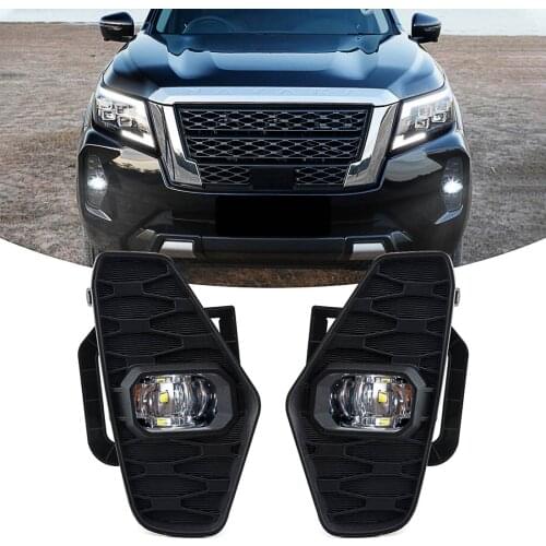 Front LED Fog Light For Nissan navara 2021 Nueva Facelift Pro-4X Car Bumper Fog Lamp Driving Light Headlight Car Accessories 12V
