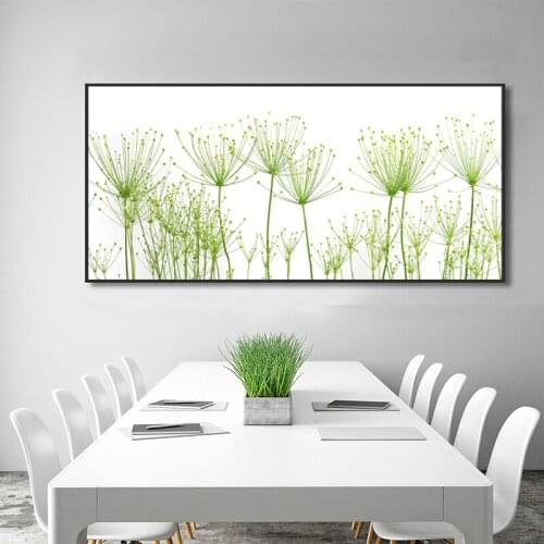 Nordic Refresh Green Dandelion Plants Print on Abstract Cartoon Canvas Painting Wall art Pictures Bedroom Decorative Posters