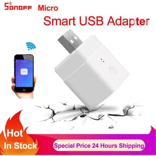 Sonoff Micro USB Smart Adapter Wifi Wireless Remote Control Mini USB ON/OFF Switch Via Ewelink APP Works with Alexa Google Home
