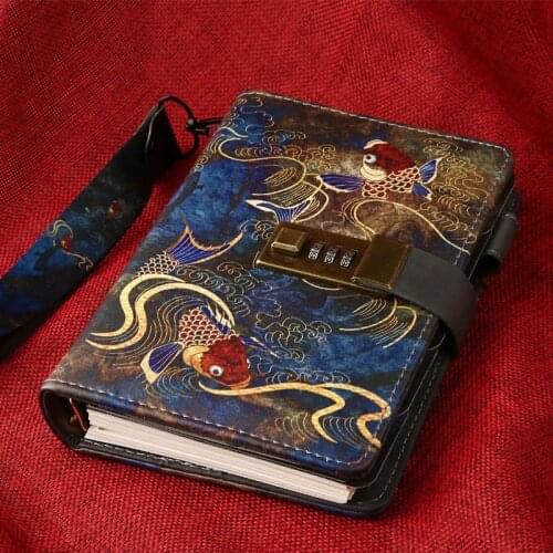 Binder A6 Notebook with Lock Rings Journal Kawaii Diary Office Notepad Retro Staionery Sketchbook Line Agenda Planner Organizer