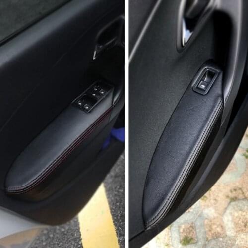 Only Sedan For VW Polo 2011 2012 2013 2014 2015 2016 Microfiber Leather Door Handle Armrest Panel Decorative Cover