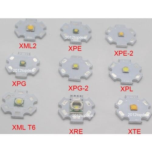 1pcs CREE XPG2 XML2 XM-L T6 XBD XM-L2 / XP-E R3 / XR-E Q5 / XP-G2 R5 / XT-E R5 LED Flashlight light Bulb Chip With 20mm Base