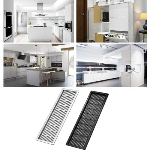 1pc New ABS Vent Grill Kitchen Bedroom Plinth - 220 X 59 Mm Ventilation Grille Cover Vents Perforated Sheet Household