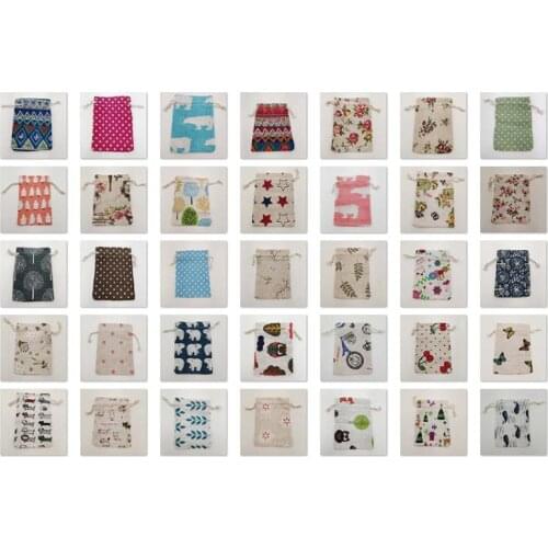 20pcs Color Cotton Packaging Jewelry Bag Drawstring Gift Bag Tote Bags for Women Storage Jewelry Display Pouch Small Cloth Bags