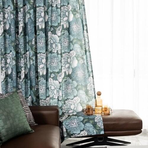 2021 New Modern and Simple Polyester-cotton Printing Curtains for Living Dining Room Bedroom