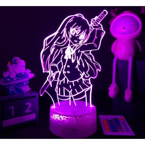 3D LED Lamp Anime Toradora Nightlight Taiga Aisaka Figure For Kids Bedroom Decor Cool Birthday Gift Anime Waifu 3d Lamp