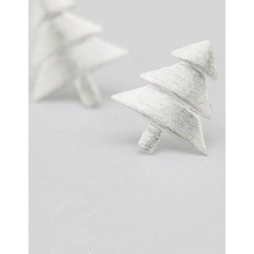 925 Sterling Silver Tree Stud Earrings For Women Party Christmas Jewelry Pendientes eh936