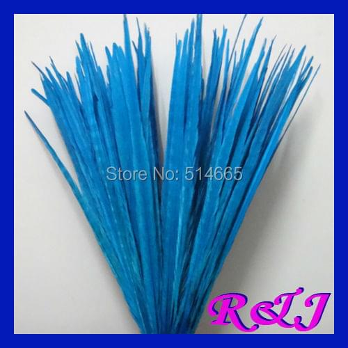 Free Shipping 50-55cm 20-22" Bleached and Dying ringneck pheasant feather 50PCS Turquoise Blue/Light Blue Pheasant Tail Feathers