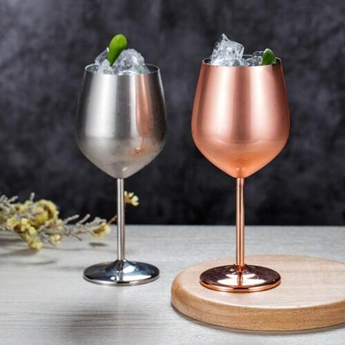 Stainless Steel Red Wine Goblet Bar Party Beer Juice Drink Champagne Cup Rust Resistant Durable Easy to Clean Party Supplies