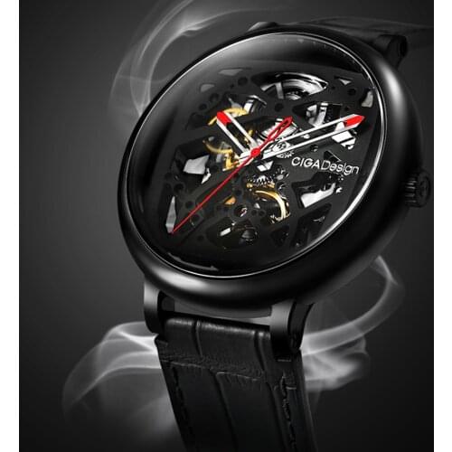 CIGA DESIGN Automatic Mechanical Watch Men Stainless Steel Case Wristwatch Waterproof Skeleton Clock Chinese Style CIGA Watches