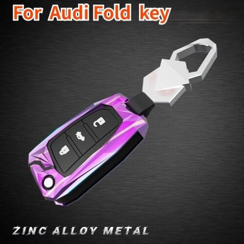 Zinc Alloy Car Key Case for Audi A1 A3 A4 A5 Q7 A6 C5 C6 Car Holder Shell Remote Cover Car-Styling Keychain for Car Accessories