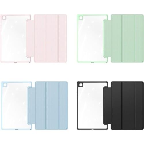 Tablet Case For Samsung Tab A7 10.4 T500 T505 2020 PU+Transparent PC Flip Case Tablet Stand PU Leather Case