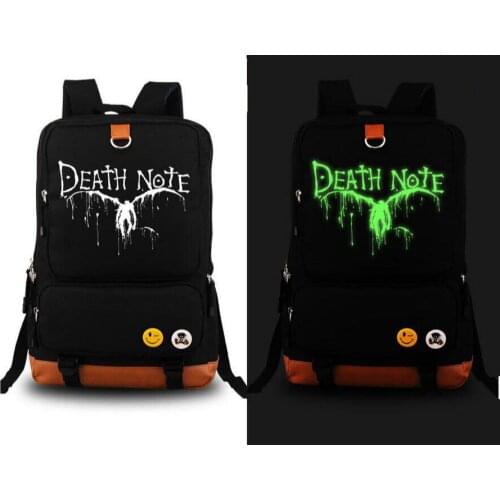Death Note Anime School Shoulder Bag Luminous backpack black Bag New