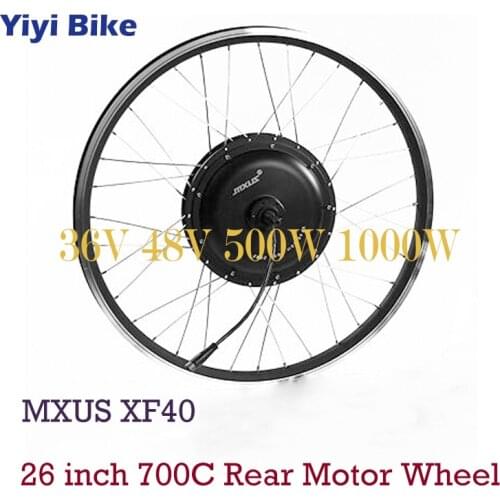 MXUS Electric Bike DC Motor 36V 48V Brushless Hub Motor 500W 1000W For 26 inch 700C Bicicleta electrica Rear Wheel Motor Kit