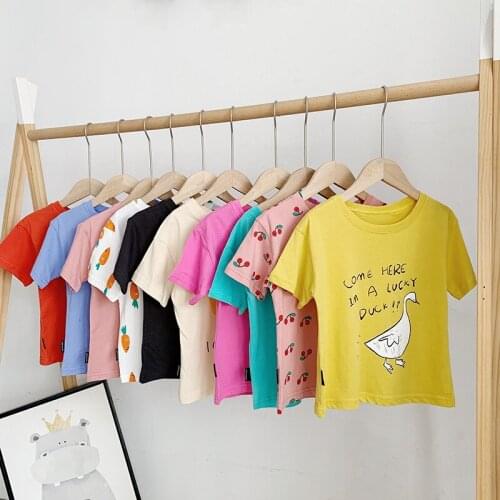 2021 New Summer Kids Fashion T-shirts Girls Boys Cartoon Lovely Tops Toddler Baby Cool Outfits Children Shirts 1 7Y