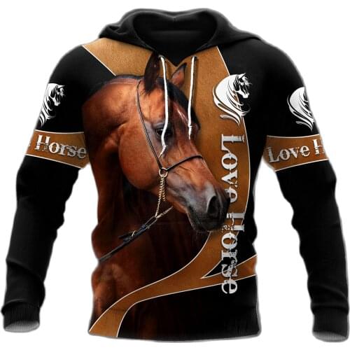 Beautiful Horse Animal 3D Printed Autumn Men Hoodies Unisex Casual Pullover Zip Hoodie Streetwear Sudadera Hombre