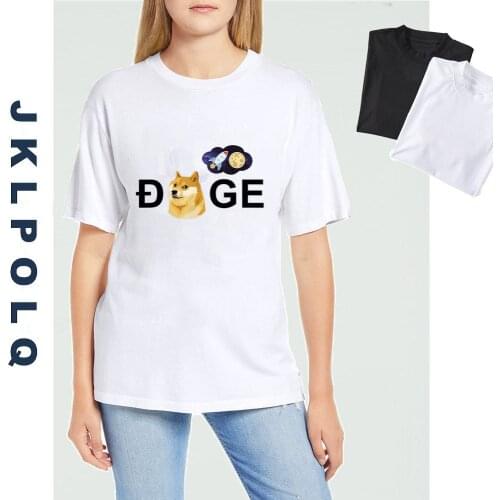 JKLPOLQ Dogecoin Doge HODL To the Moon Crypto Meme Funny Unisex T-Shirt Mens and Women Short Sleeve Tshirt Casual Tops Tee