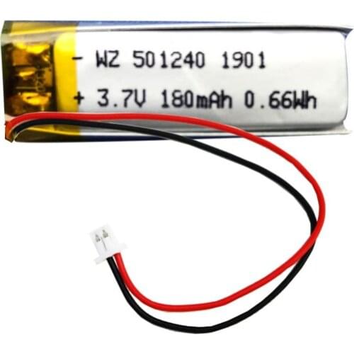 3.7V lithium polymer battery 501240-170mah rechargeable LED battery locator