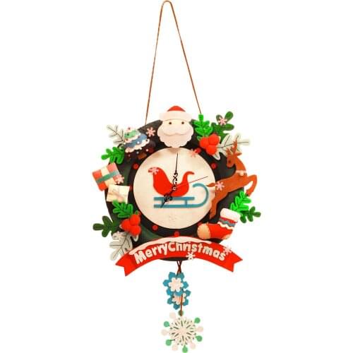 Elk Hanging Ornaments Wall Clock Christmas DIY Crafts Decoration Decor Gift