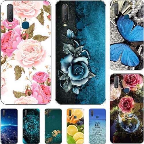 Fashion Flower Case For Vivo Y17/Y3/Y15/Y12/U10/U3X/Y11 2019/Y12i Cover Soft Silicone Cat Printing Capa Back Coque