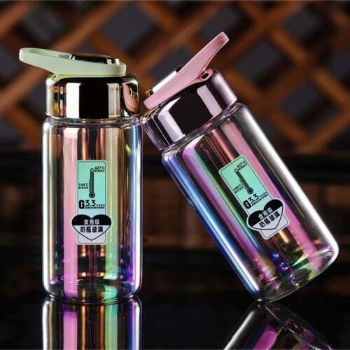 Nano colorful portable accompanying glass cup Can put microwave-proof glass Male female student cup Coffee Tea Milk Bottle Gifts
