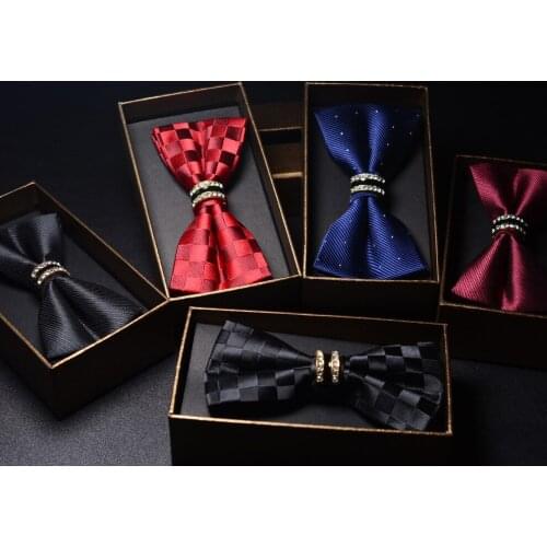 New Fashion Novelty Necktie Lovely Formal Men Bow Ties Wedding Party Elegant Pattern Butterfly Yarn Gravatas Tie for Men Gifts