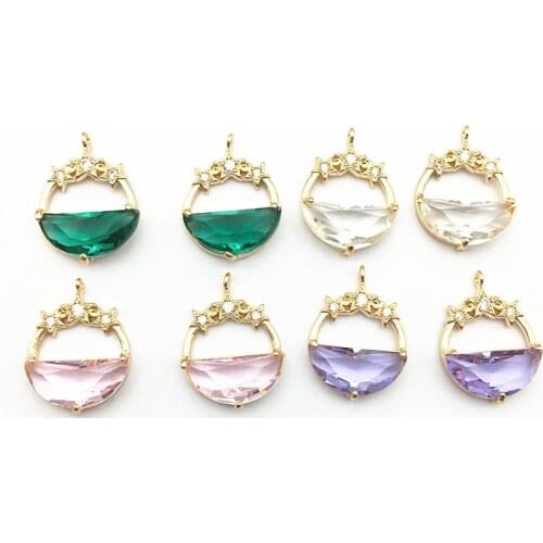 New arrival! 21x16mm 50pcs Crystal/Cubic Zirconia Round Charm For Earring DIY parts,Jewelry Accessories Findings & Component