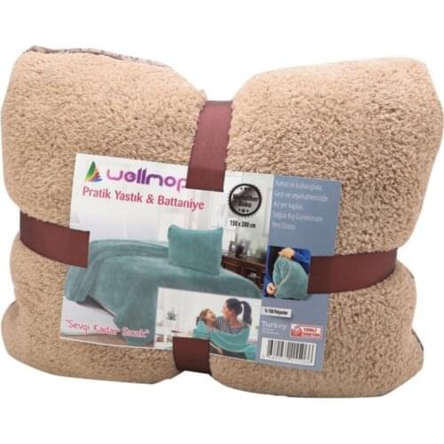 Original Microfiber Zipper Practical Pillow Blanket travel pillow blanket 150cm x 200cm