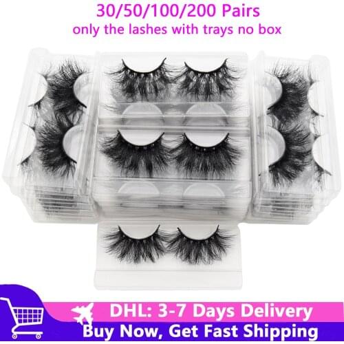 Visofree 30/50/100/200 Pairs Wholesale 25mm 3D Mink Eyelashes 5D Mink Lashes Makeup Dramatic Long Mink Lash 25mm Mink Eyelashes