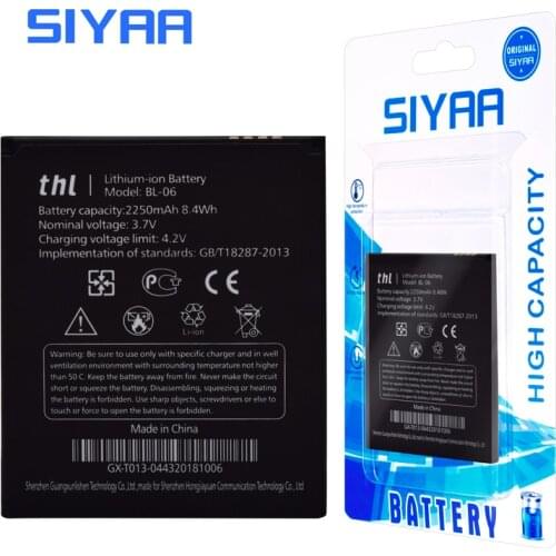 SIYAA Original BL-06 W200 W100 BL-08 Battery For THL T6 Pro T6S W200 W200C W200S 2015 2015A W100 W100S bl06 bl08 Li-ion Batarya