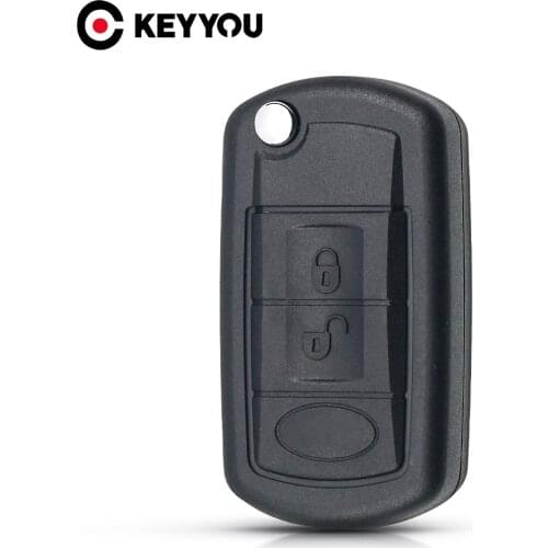 KEYYOU Replacement Shell Folding Flip Remote Key Case Fob 3 Button for LAND ROVER Range Rover Sport LR3 Discovery