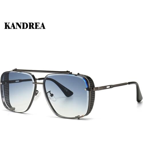 KANDREA Square Metal Oversized Sunglasses Women Men Sun Glasses Unisex Eyeglasses Frame UV400 Shades Fashion Driving Eyewear
