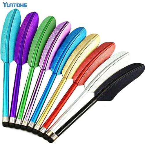 Hot Feather Shape Universal Capacitive Stylus Touch Screen Pen For IPhone 6 7 8 X 5 For Samsung S8 Note 8 Tablet PC Cell Phone