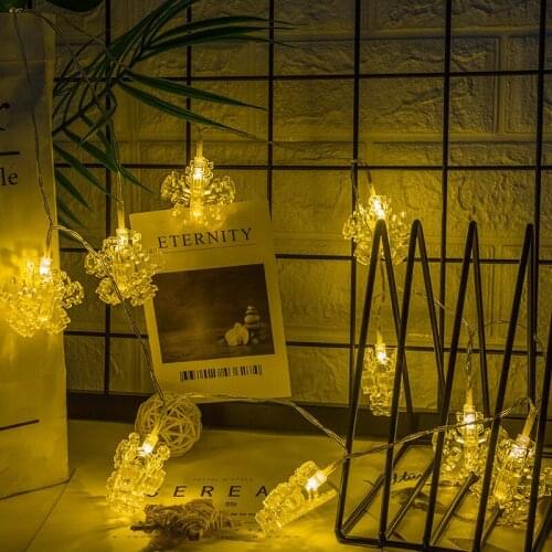 3M/1.5M LED Snowflake Christmas Tree Clip String Lights Photo Clip Fairy Lights Party Christmas Home Decoration Battery Operated