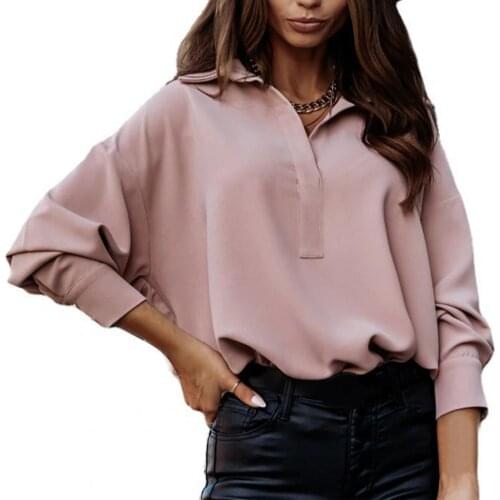 Office Women Blouse Fashion Turn-down Collar Simple Summer Women Lantern Sleeve Shirt for Work White XXL Women Tops elegant