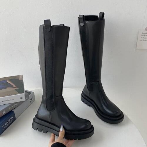 Women Long Boots Casual Zipper Boots Chunky Heel Knee Botas Mujer Designer Ladies Chaussure Femme Winter High Heels