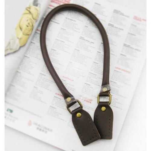1pair 40-60cm Long Genuine Leather Bag Handle Strap Accessories for Bags DIY Fasteners Pens Replacement Handbag Band Belt KZ0004