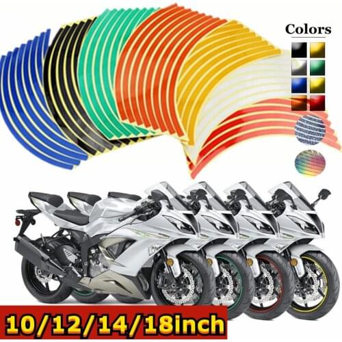 16 Strips Reflective Motocross Bike Motorcycle Sticker 12'14' 18' Motorcycle Auto Wheel Rim Motorbike Moto Stickers Car Styling