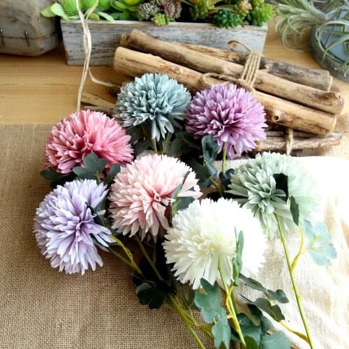 56cm Silk Artificial Flowers Bouquet for Wedding Bride Bridesmaid Home Decoration High Quality Blue Bouquet Luxury Fake Flower