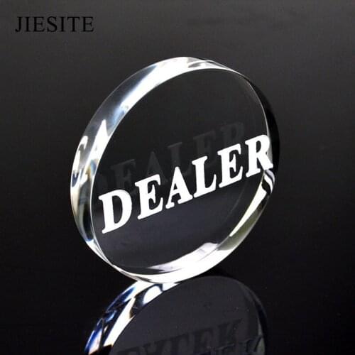 HOT SALE 1PCS Acrylic Dealer Button Texas Hold'em Pressing Poker Cards Guard poker Dealer Button-Transparent Dealer