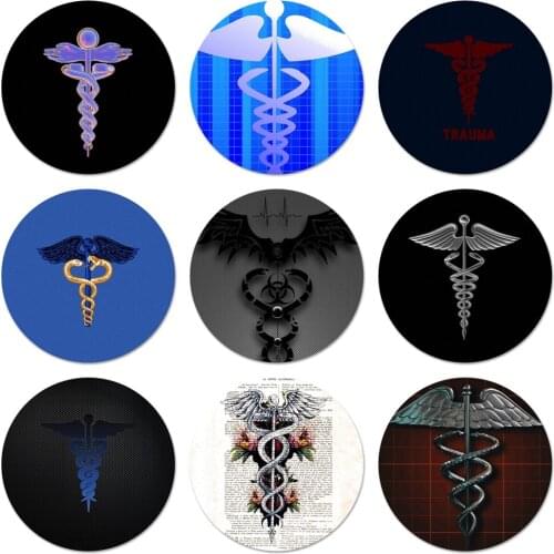 58mm caduceus medical symbol Brooch Pin Cosplay Badge Accessories For Clothes Backpack Decoration Gift